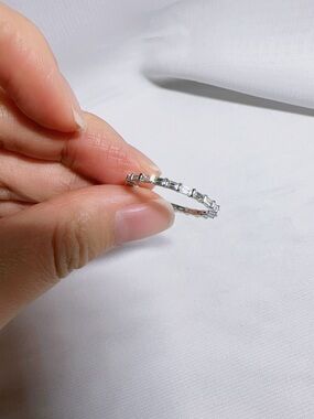 Mejuri 14k white gold Baguette Diamond Eternity
Band Ring, like new, size 9